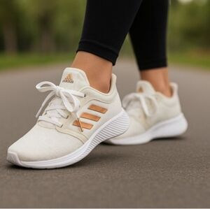 NWT Adidas Edge Lux 3 EF7035 White Cream Golden Pink Sneakers Running Shoes 7.5